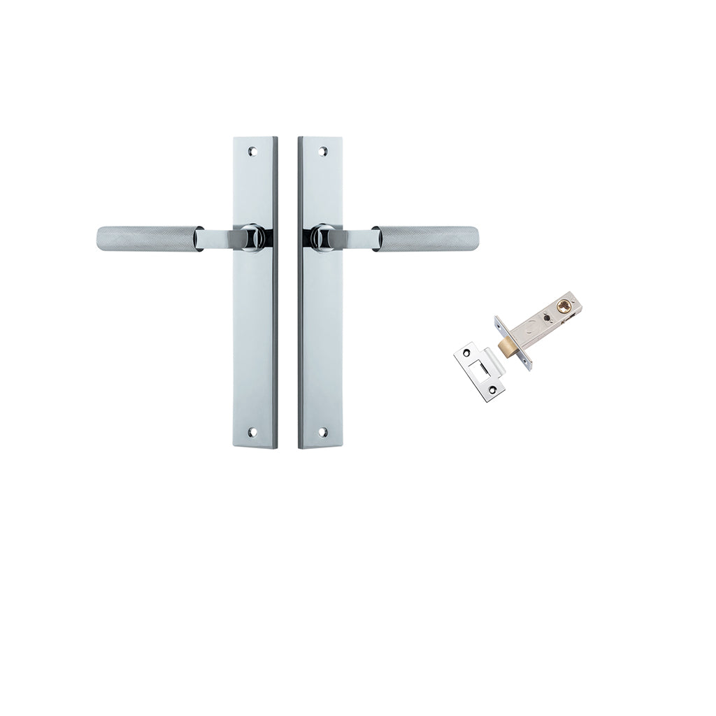 Brunswick Lever - Rectangular Backplate Polished Chrome / Passage / Passage Kit