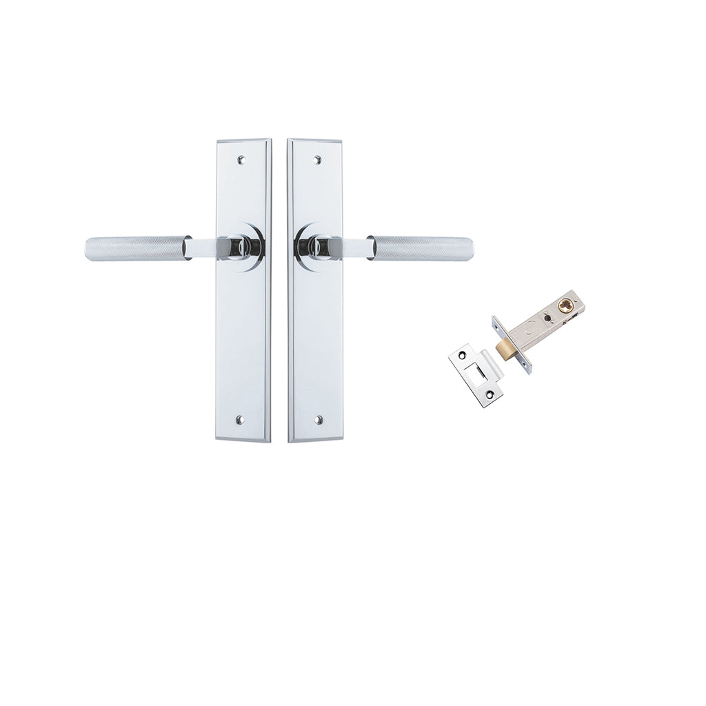 Brunswick Lever - Chamfered Backplate Polished Chrome / Passage / Passage Kit