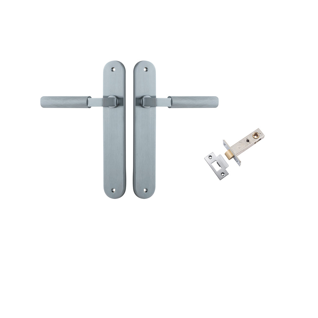 Brunswick Lever - Oval Backplate Brushed Chrome / Passage / Passage Kit