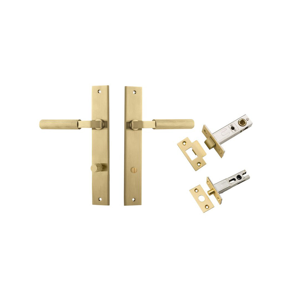 Brunswick Lever - Rectangular Backplate Brushed Gold PVD / Privacy / Separate Privacy Kit