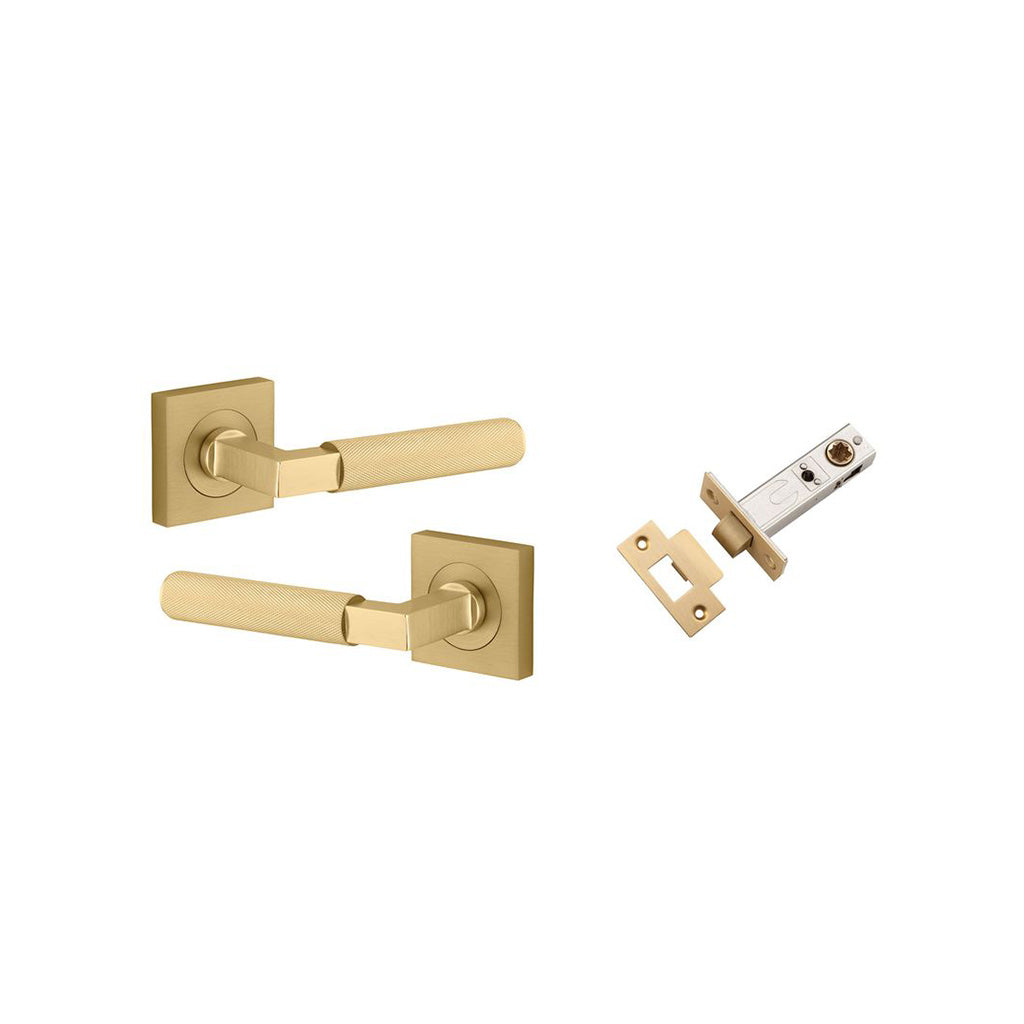 Brunswick Lever - Square Rose Brushed Gold PVD / Passage / Passage Kit