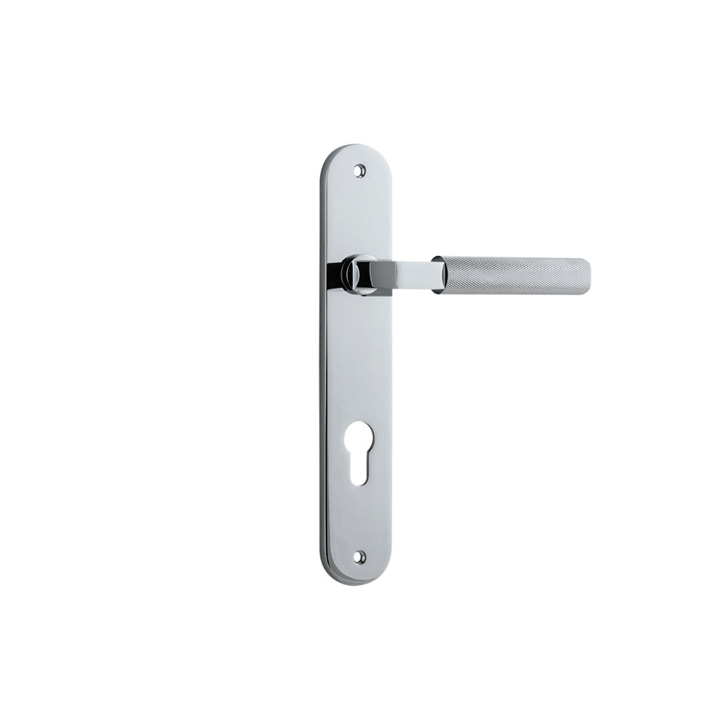 Brunswick Lever - Oval Backplate Polished Chrome / Entrance / Lever Set Only
