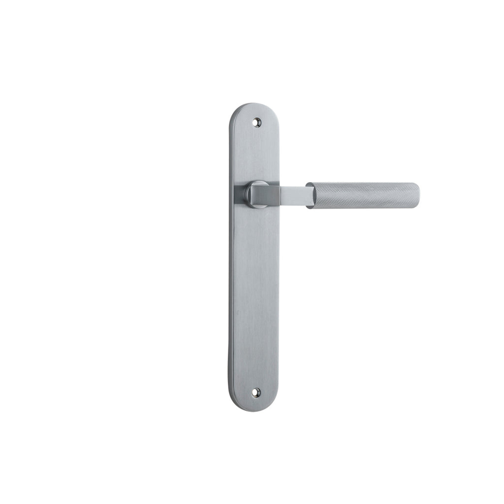 Brunswick Lever - Oval Backplate Brushed Chrome / Passage / Lever Set Only