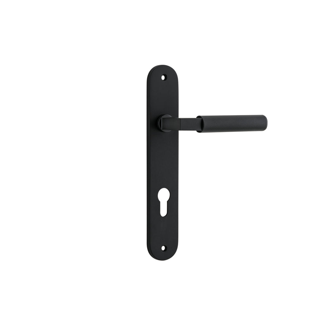 Brunswick Lever - Oval Backplate Matt Black / Entrance / Lever Set Only