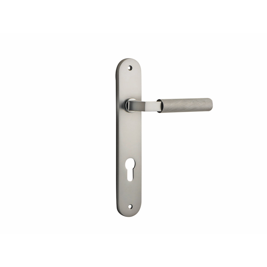 Brunswick Lever - Oval Backplate Satin Nickel / Entrance / Lever Set Only