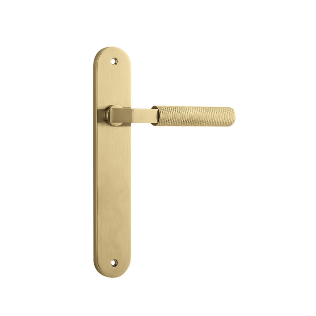 Brunswick Lever - Oval Backplate Brushed Gold PVD / Passage / Lever Set Only