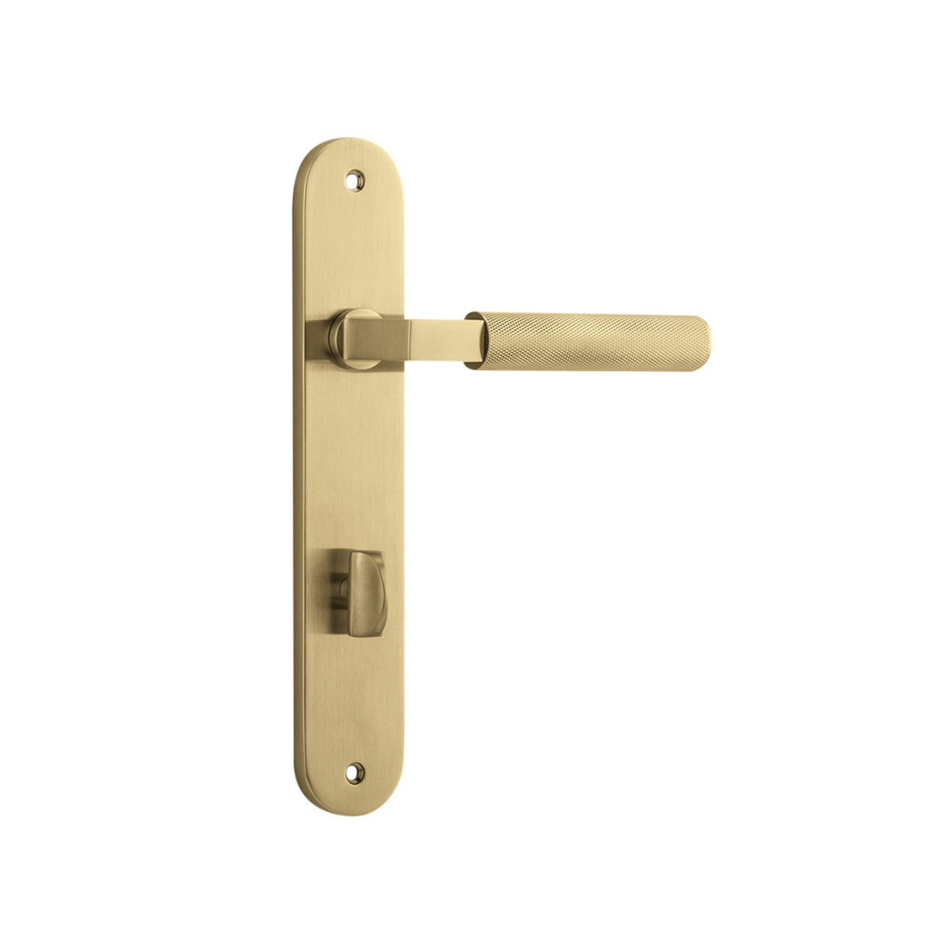 Brunswick Lever - Oval Backplate Brushed Gold PVD / Privacy / Lever Set Only