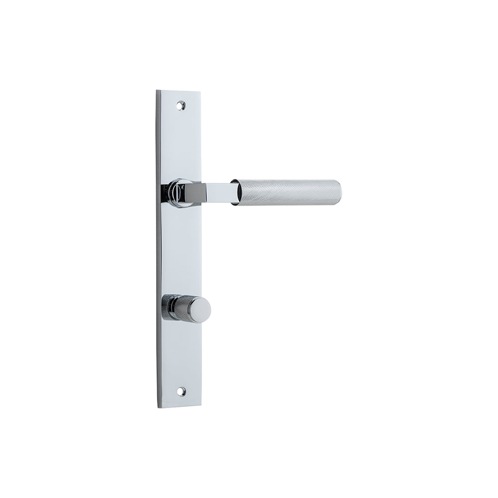 Brunswick Lever - Rectangular Backplate Polished Chrome / Privacy / Lever Set Only