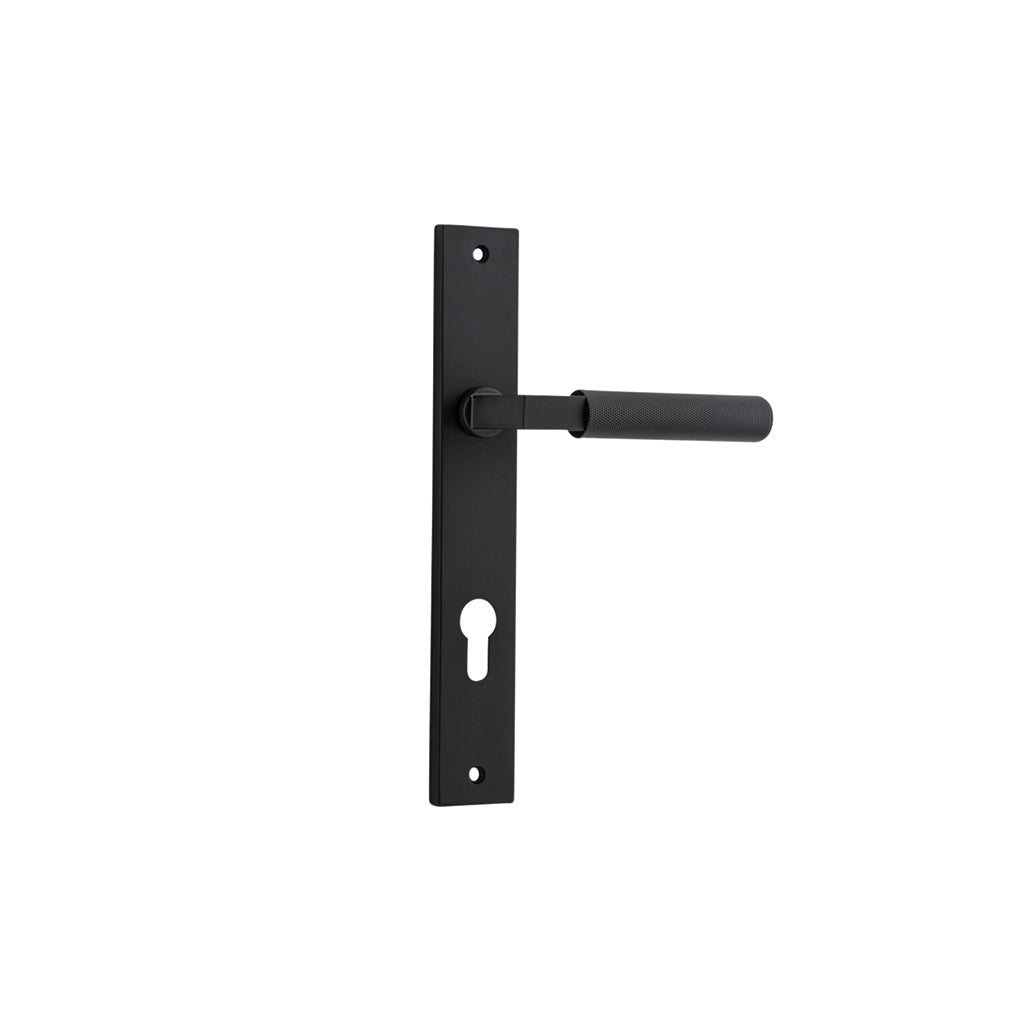 Brunswick Lever - Rectangular Backplate Matt Black / Entrance / Lever Set Only