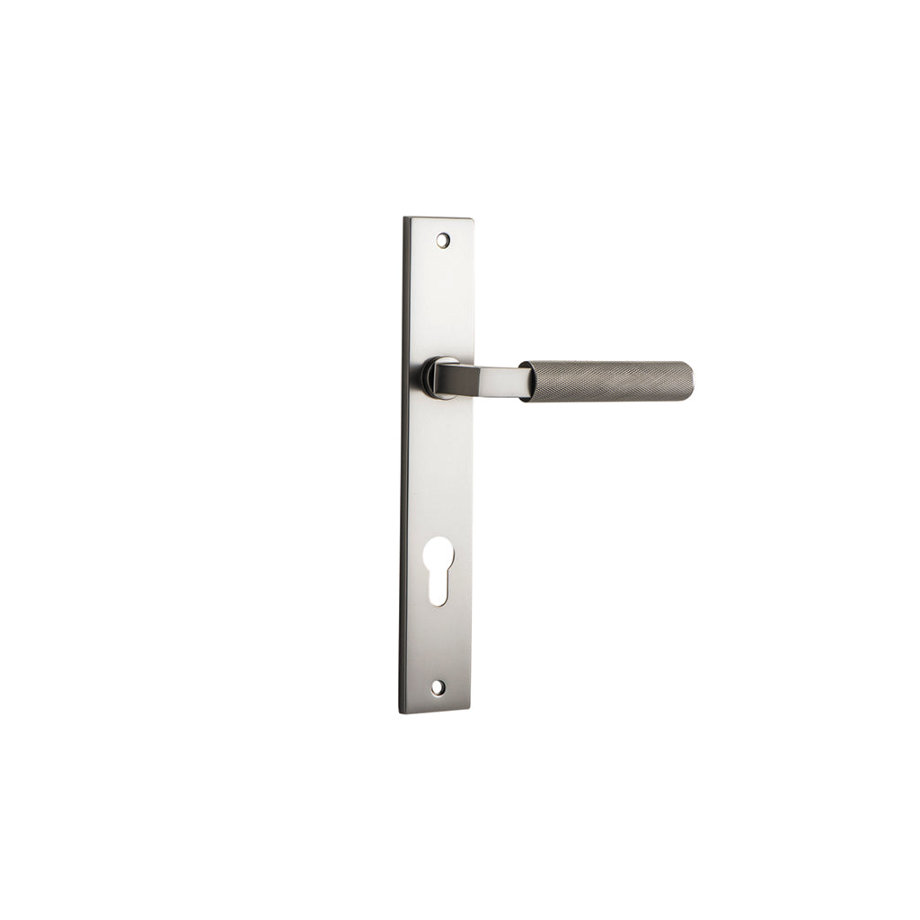 Brunswick Lever - Rectangular Backplate Satin Nickel / Entrance / Lever Set Only