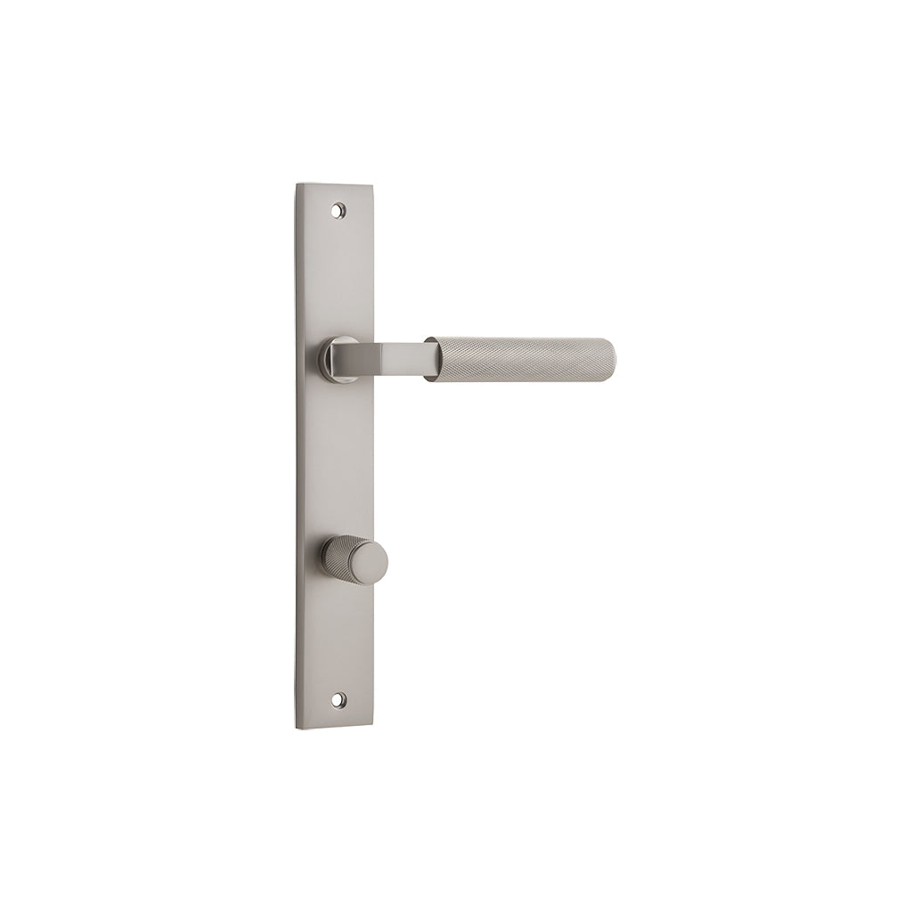 Brunswick Lever - Rectangular Backplate Satin Nickel / Privacy / Lever Set Only