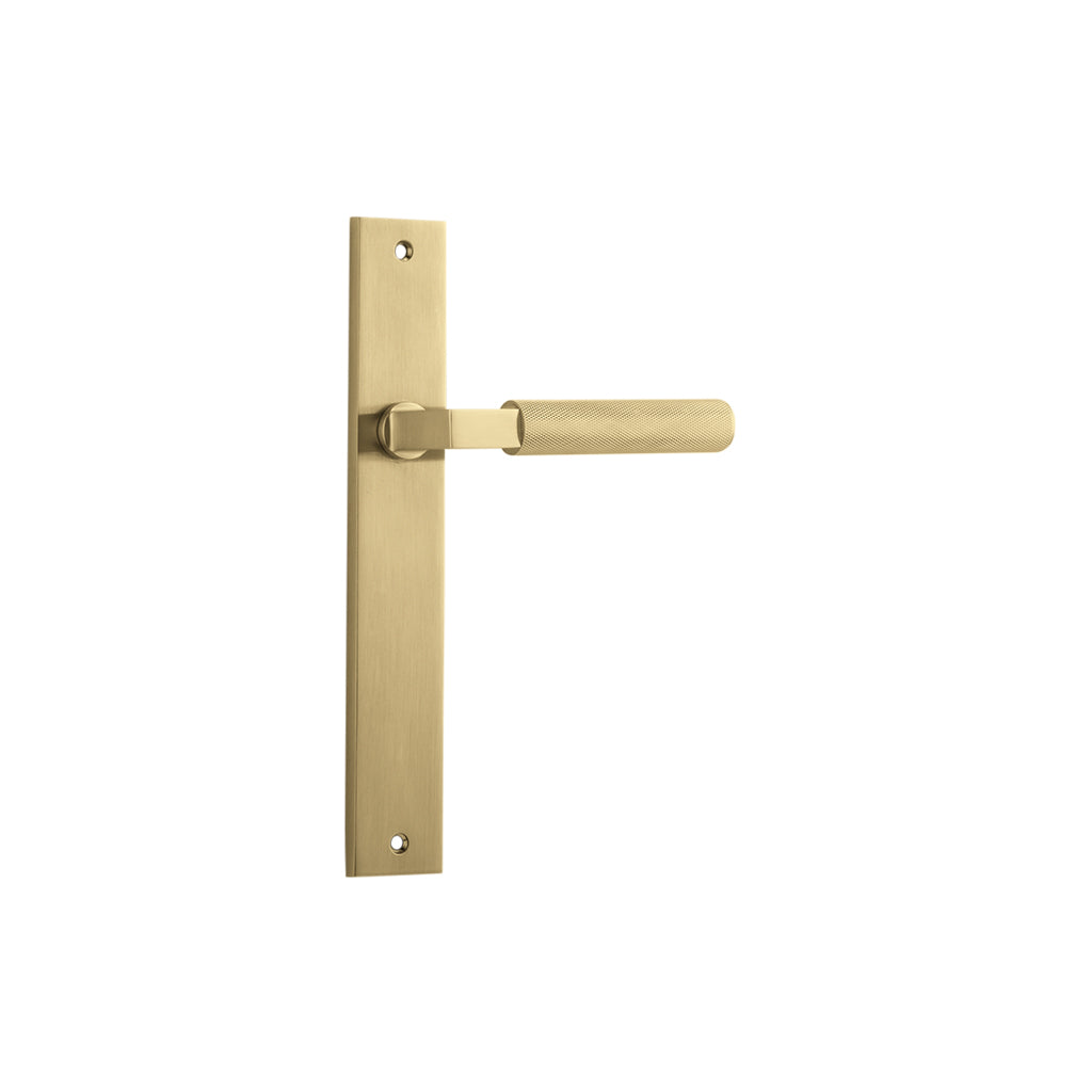 Brunswick Lever - Rectangular Backplate Brushed Gold PVD / Passage / Lever Set Only