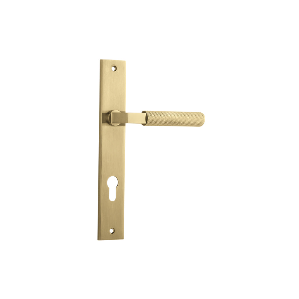 Brunswick Lever - Rectangular Backplate Brushed Gold PVD / Entrance / Lever Set Only
