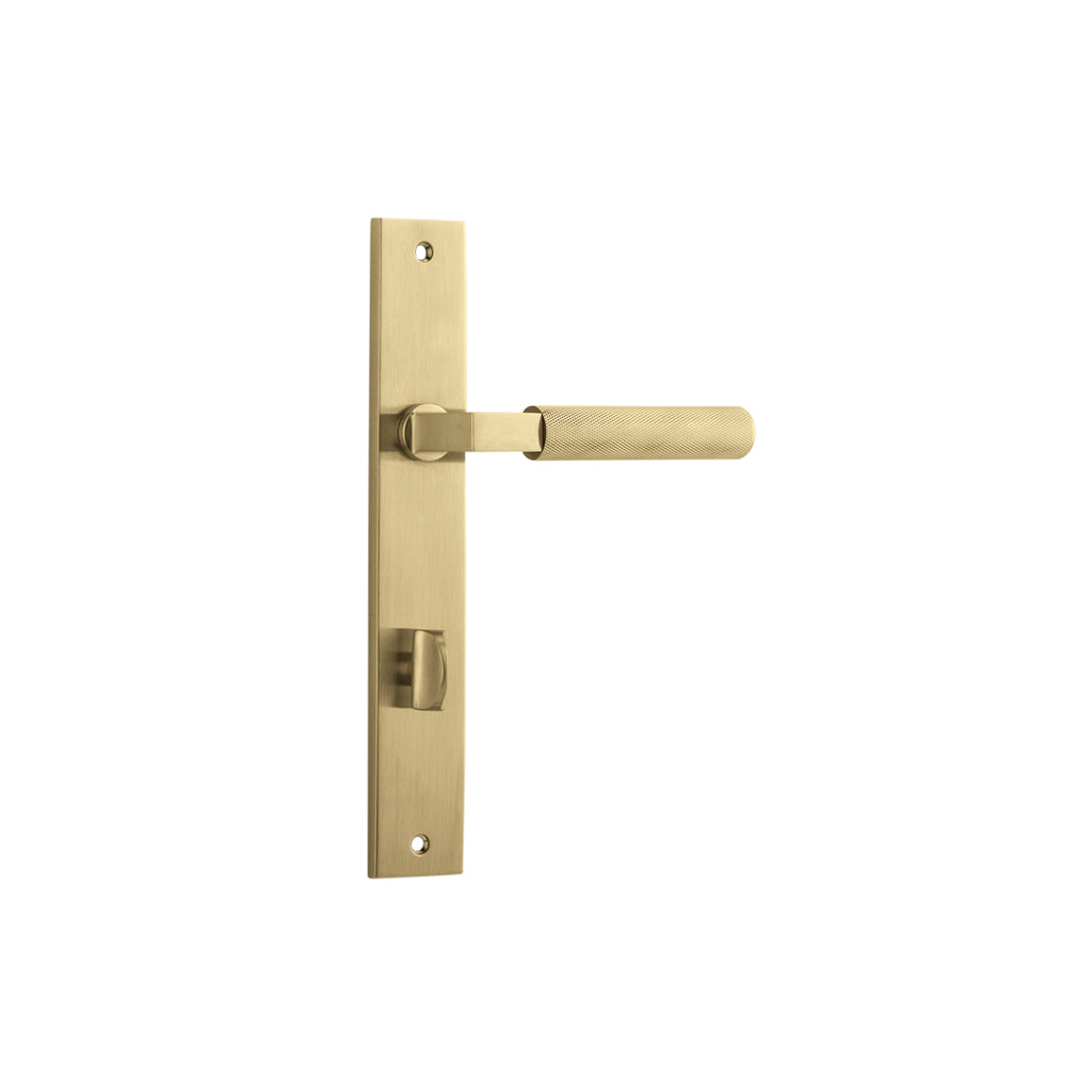 Brunswick Lever - Rectangular Backplate Brushed Gold PVD / Privacy / Lever Set Only