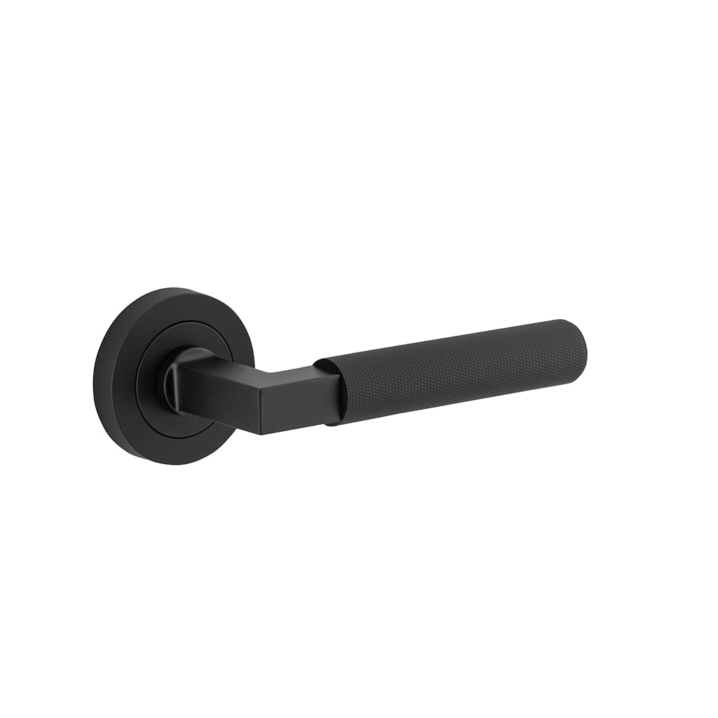 Brunswick Lever - Round Rose Matt Black / Passage / Lever Set Only