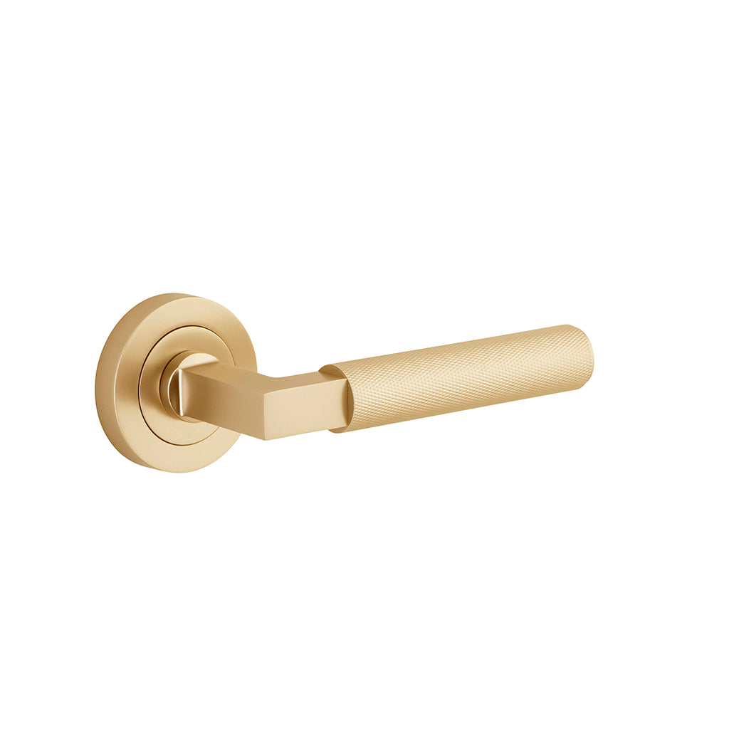 Brunswick Lever - Round Rose Brushed Gold PVD / Passage / Lever Set Only