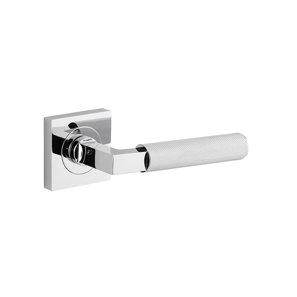 Brunswick Lever - Square Rose Polished Chrome / Passage / Lever Set Only