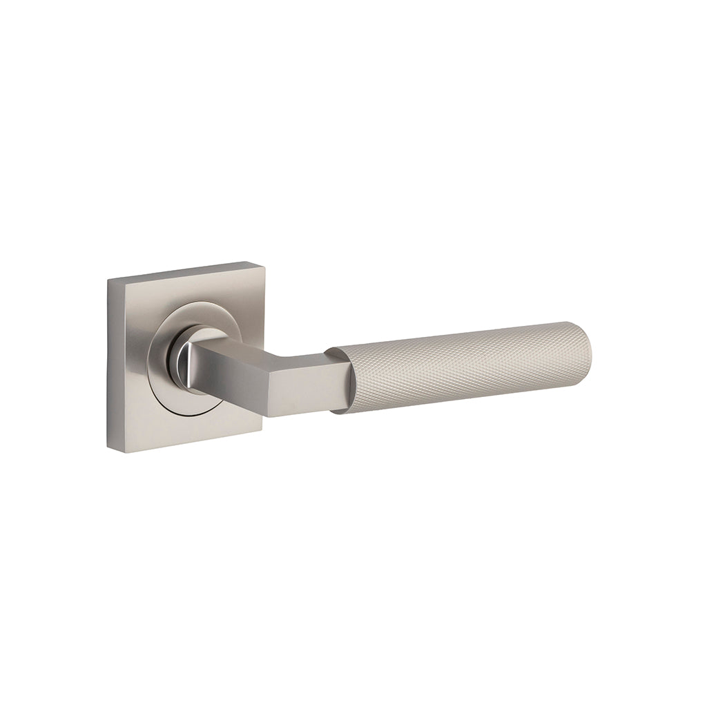 Brunswick Lever - Square Rose Satin Nickel / Passage / Lever Set Only