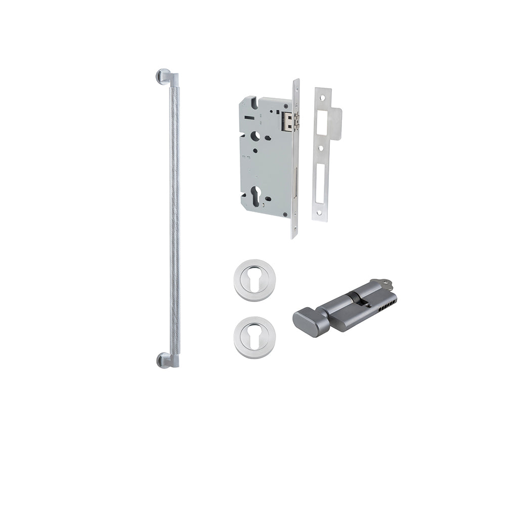 Brunswick Pull Handle Brushed Chrome / 600mm / Entrance Kit (Key-Thumb)