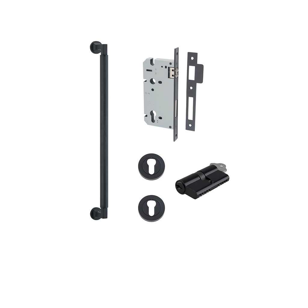 Brunswick Pull Handle Matt Black / 450mm / Entrance Kit Dual Function (Key-Key)