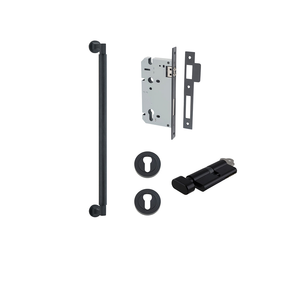 Brunswick Pull Handle Matt Black / 450mm / Entrance Kit (Key-Thumb)