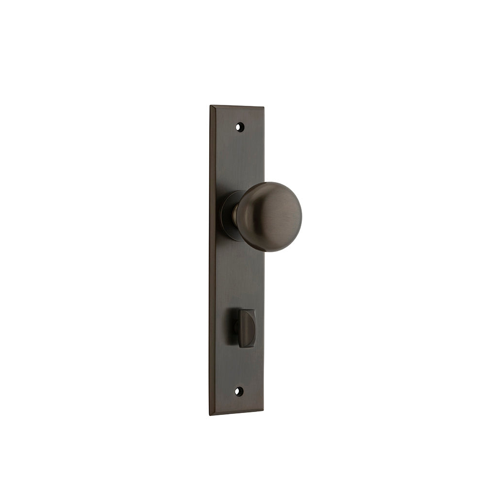 Cambridge Knob - Chamfered Backplate Signature Brass / Privacy / Lever Set Only