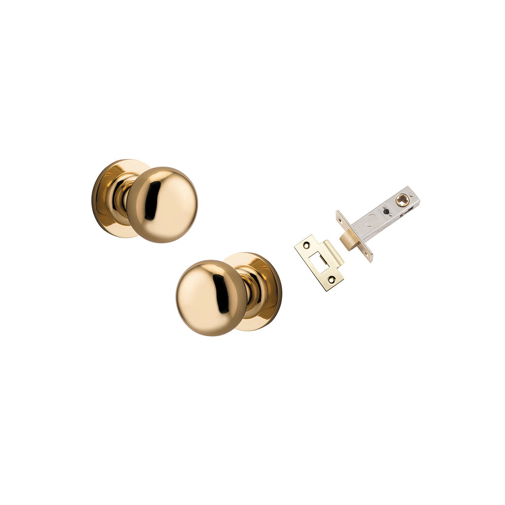 Cambridge Knob - Round Rose Polished Brass / Passage / Passage Kit