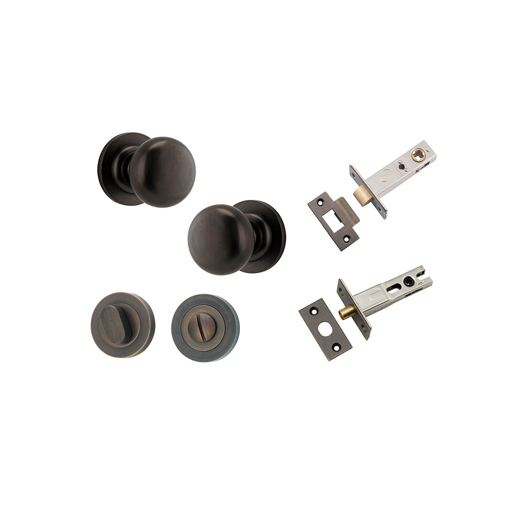 Cambridge Knob - Round Rose Signature Brass / Privacy / Separate Privacy Kit