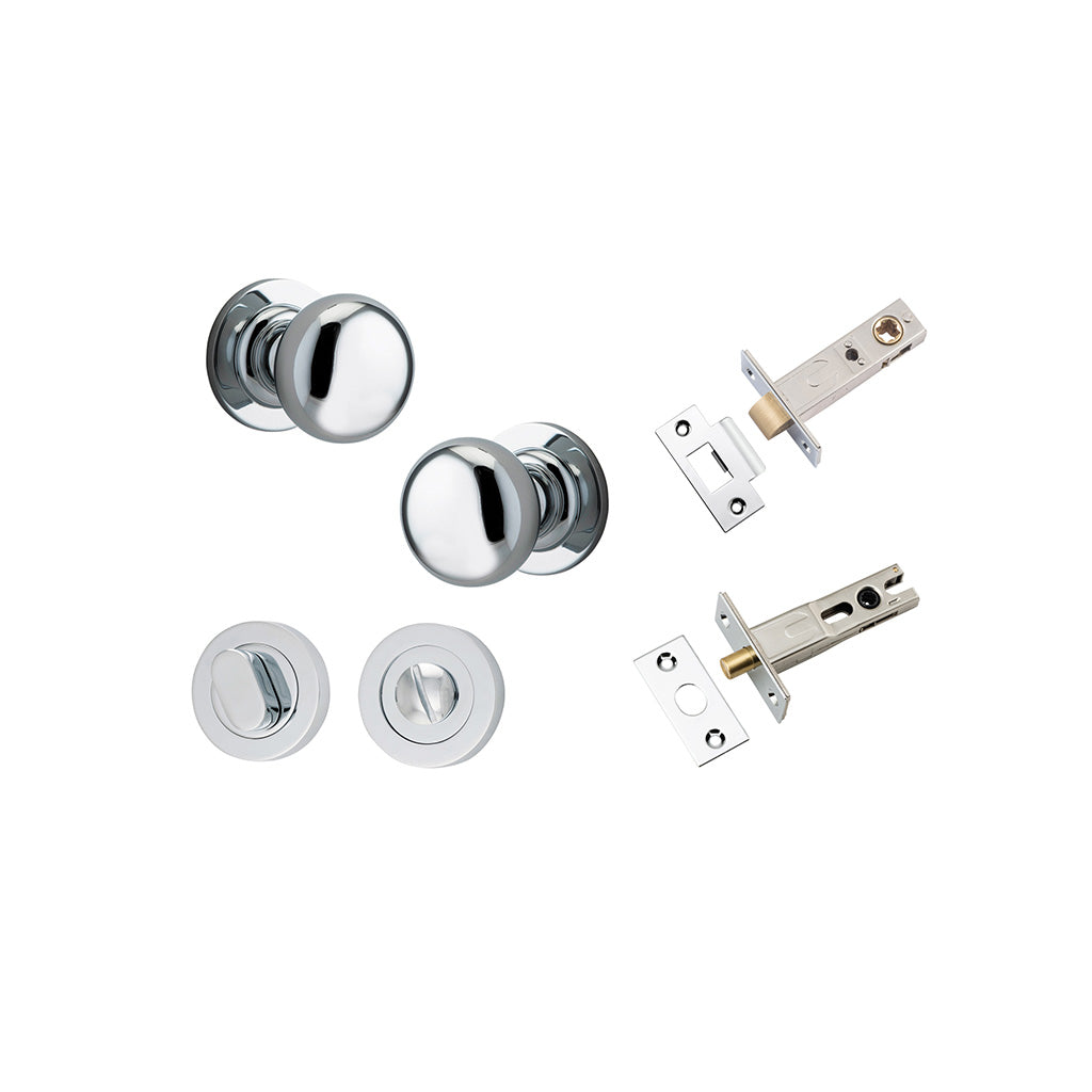 Cambridge Knob - Round Rose Polished Chrome / Privacy / Separate Privacy Kit