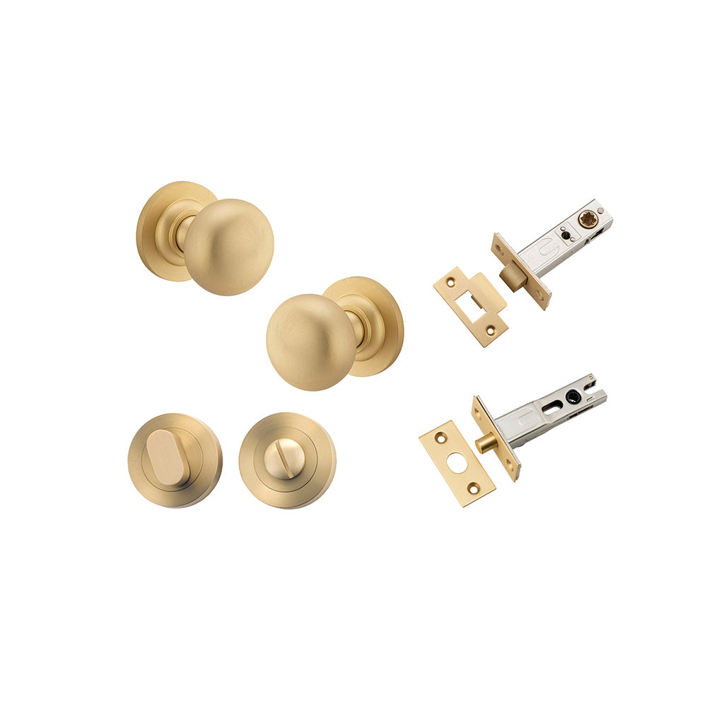Cambridge Knob - Round Rose Brushed Brass / Privacy / Separate Privacy Kit