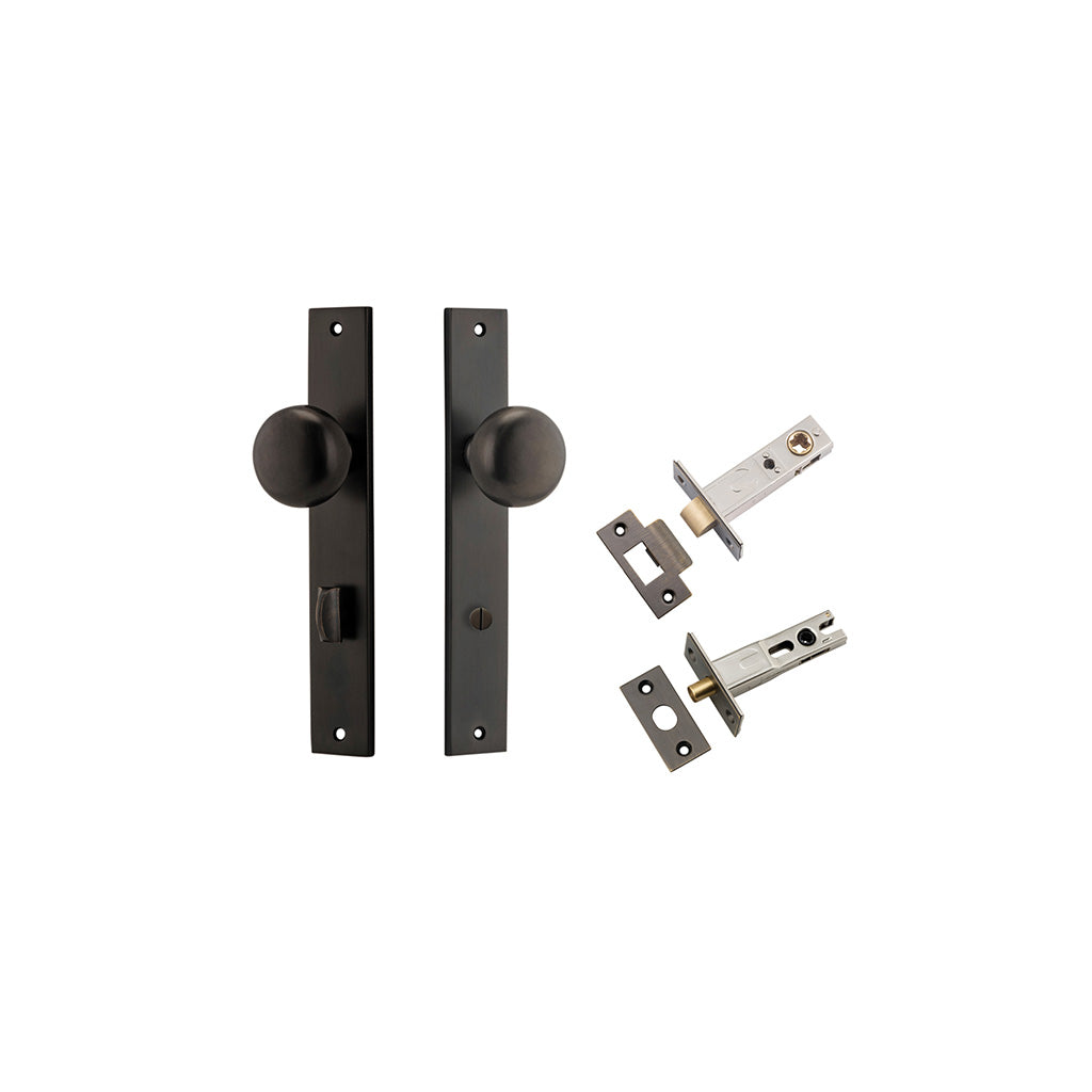 Cambridge Knob - Rectangular Backplate Signature Brass / Privacy / Separate Privacy Kit