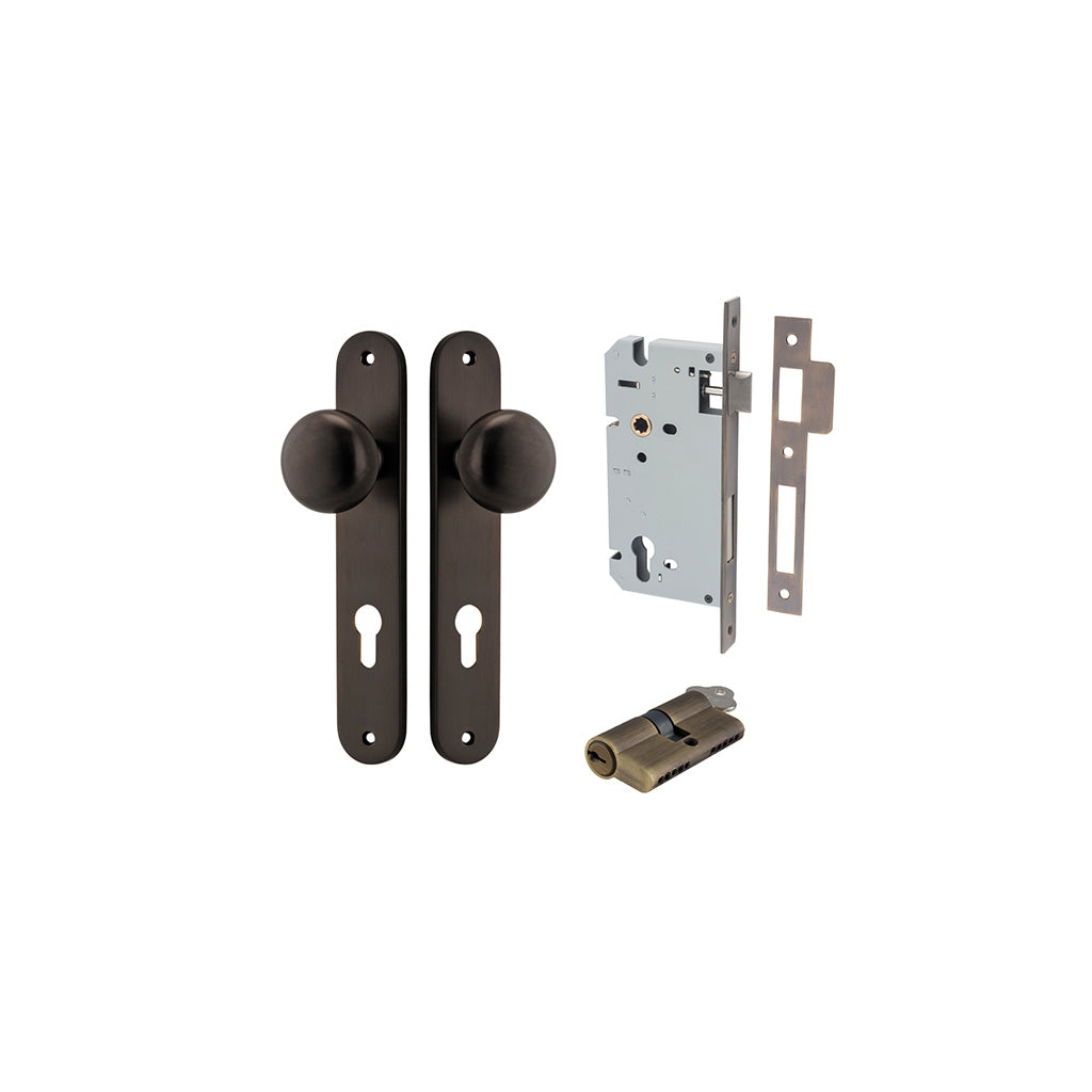 Cambridge Knob - Oval Backplate Signature Brass / Entrance / Entrance Kit Dual Function (Key-Key)