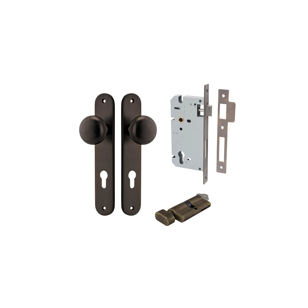 Cambridge Knob - Oval Backplate Signature Brass / Entrance / Entrance Kit (Key-Thumb)