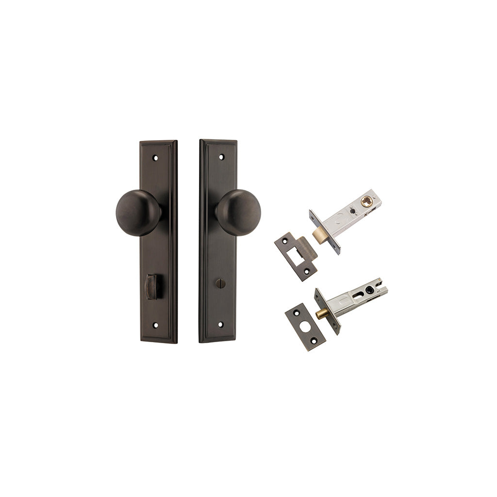 Cambridge Knob - Stepped Backplate Signature Brass / Privacy / Separate Privacy Kit