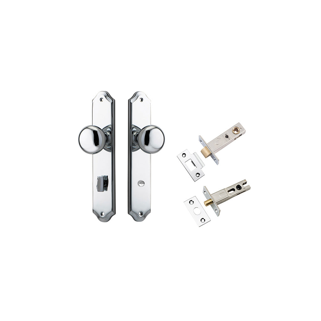 Cambridge Knob - Shouldered Backplate Polished Chrome / Privacy / Separate Privacy Kit
