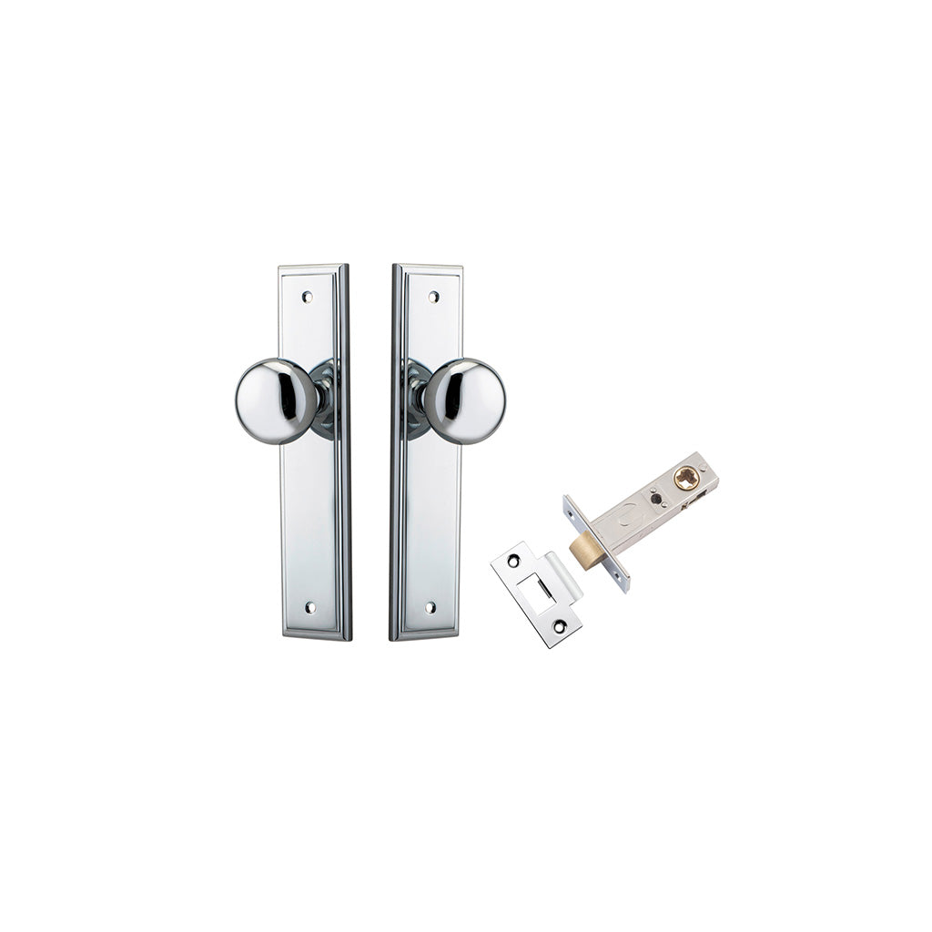 Cambridge Knob - Stepped Backplate Polished Chrome / Passage / Passage Kit