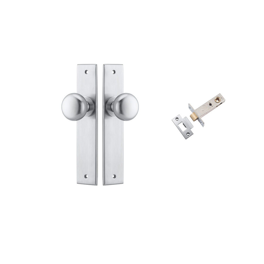 Cambridge Knob - Chamfered Backplate Brushed Chrome / Passage / Passage Kit