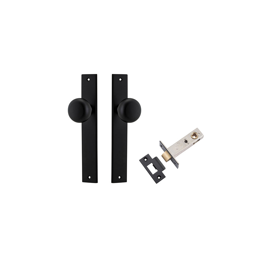 Cambridge Knob - Rectangular Backplate Matt Black / Passage / Passage Kit