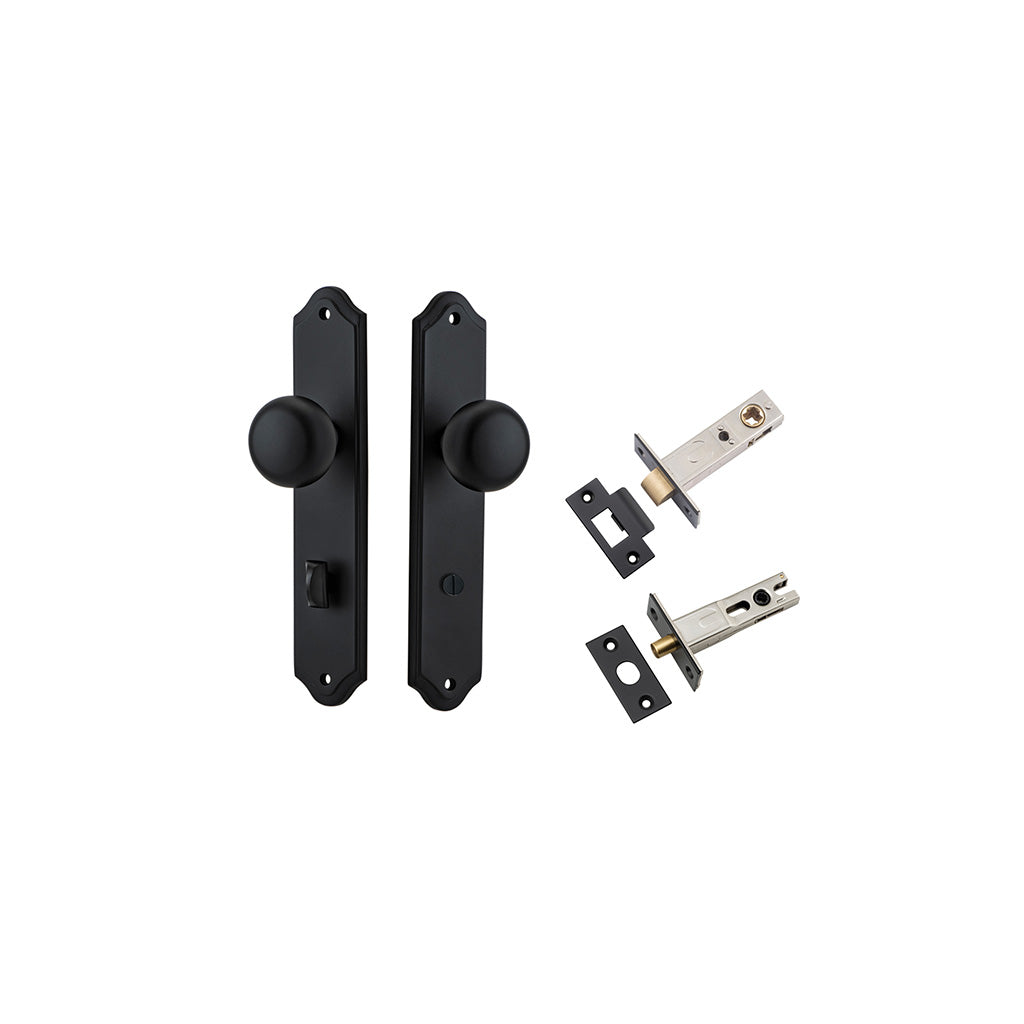 Cambridge Knob - Shouldered Backplate Matt Black / Privacy / Separate Privacy Kit