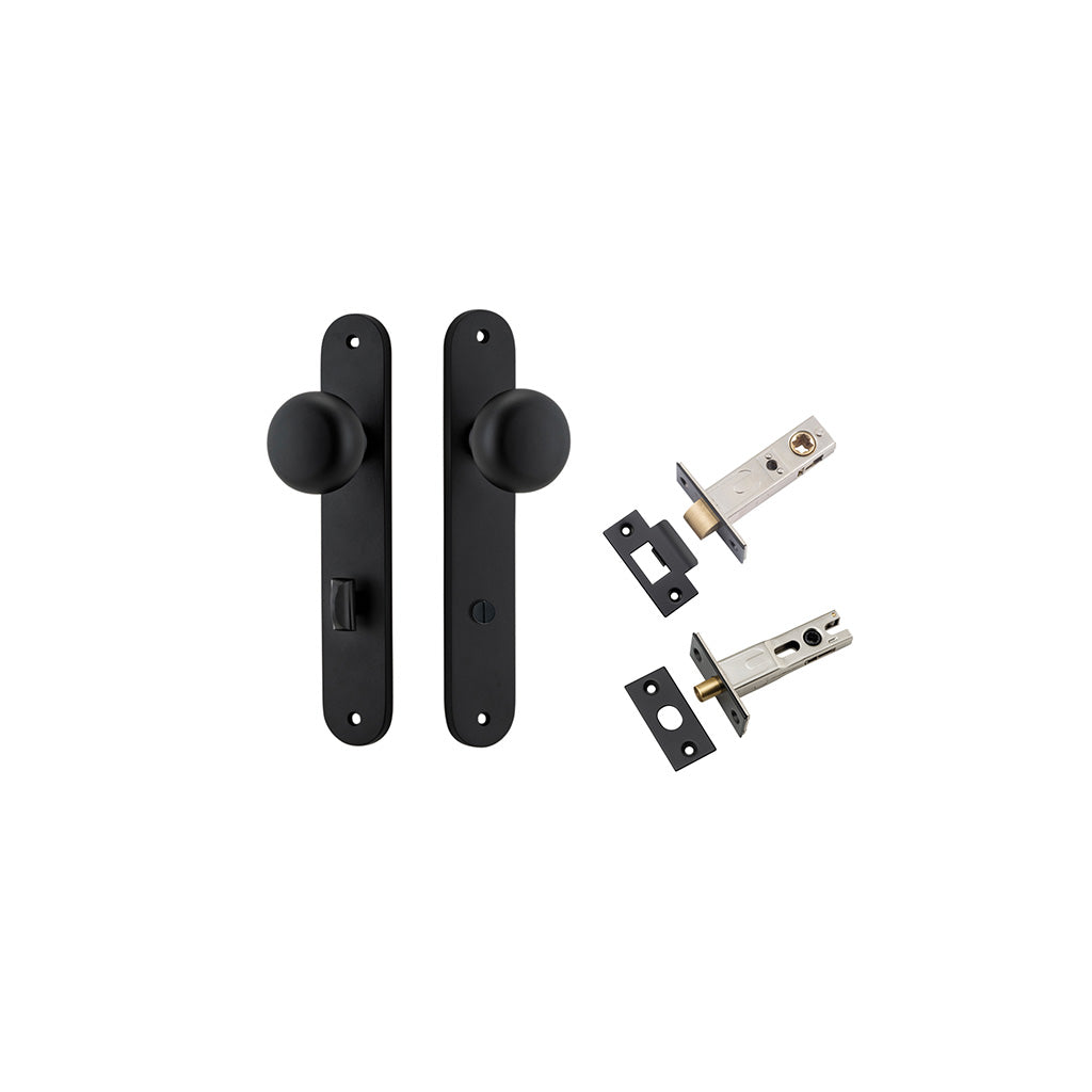 Cambridge Knob - Oval Backplate Matt Black / Privacy / Separate Privacy Kit