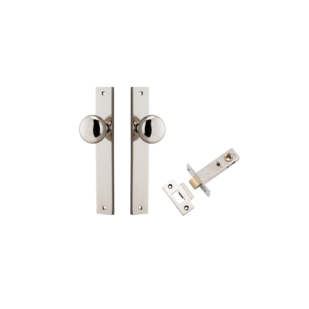 Cambridge Knob - Rectangular Backplate Polished Nickel / Passage / Passage Kit