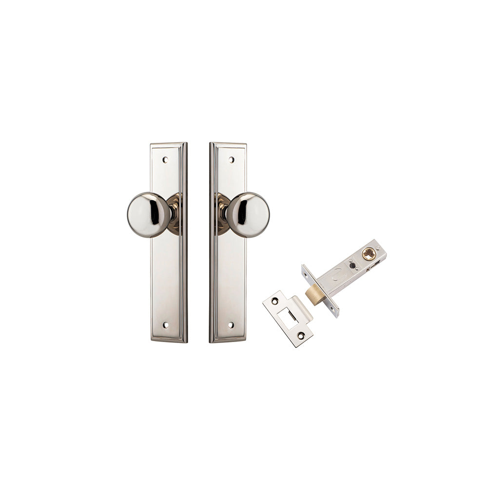 Cambridge Knob - Stepped Backplate Polished Nickel / Passage / Passage Kit