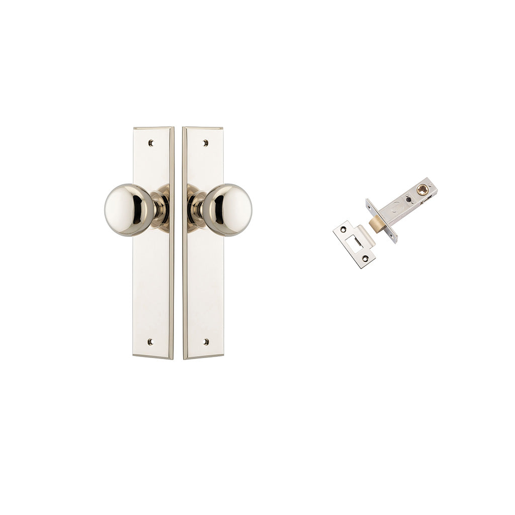 Cambridge Knob - Chamfered Backplate Polished Nickel / Passage / Passage Kit