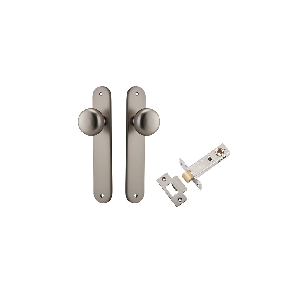 Cambridge Knob - Oval Backplate Satin Nickel / Passage / Passage Kit