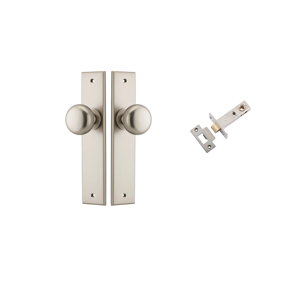 Cambridge Knob - Chamfered Backplate Satin Nickel / Passage / Passage Kit