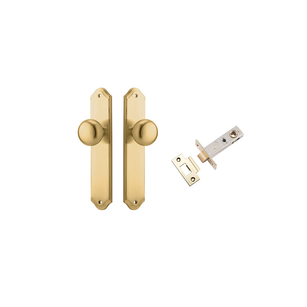 Cambridge Knob - Shouldered Backplate Brushed Brass / Passage / Passage Kit