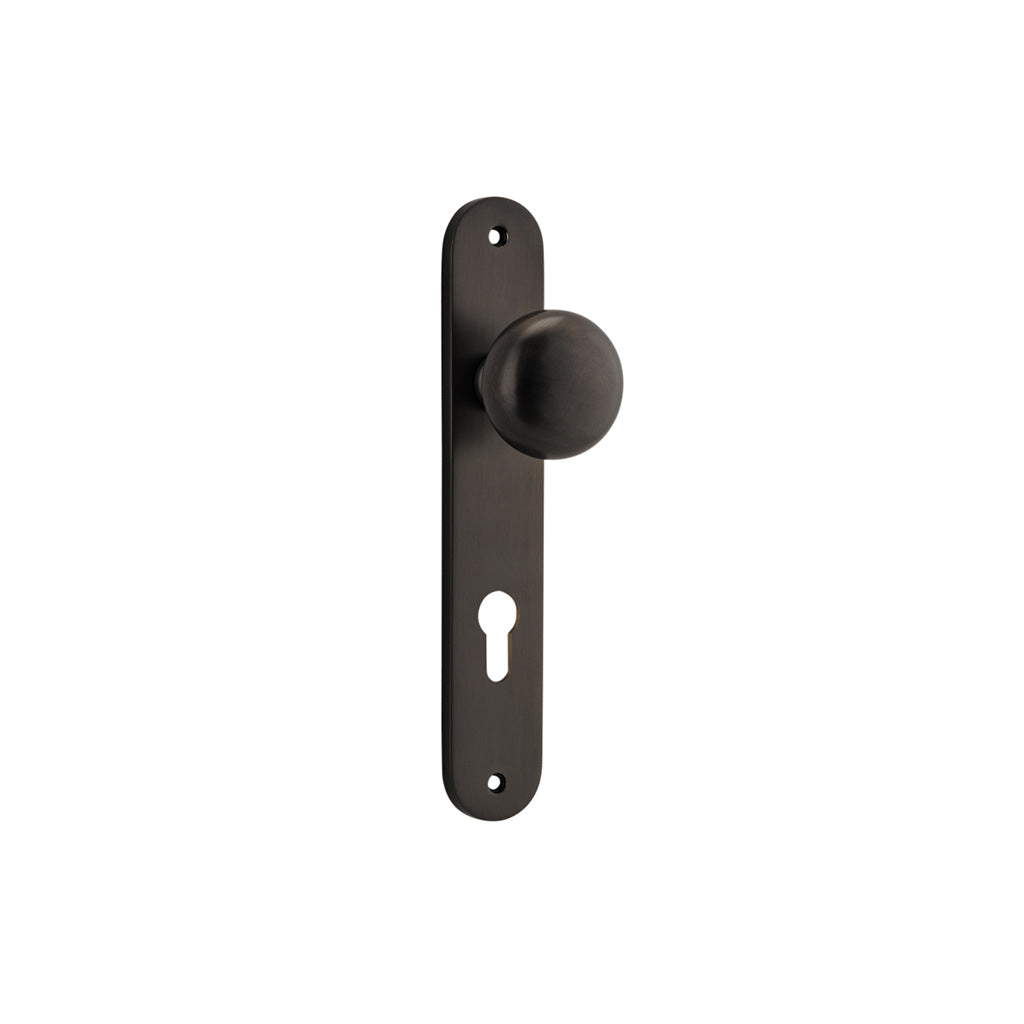 Cambridge Knob - Oval Backplate Signature Brass / Entrance / Lever Set Only