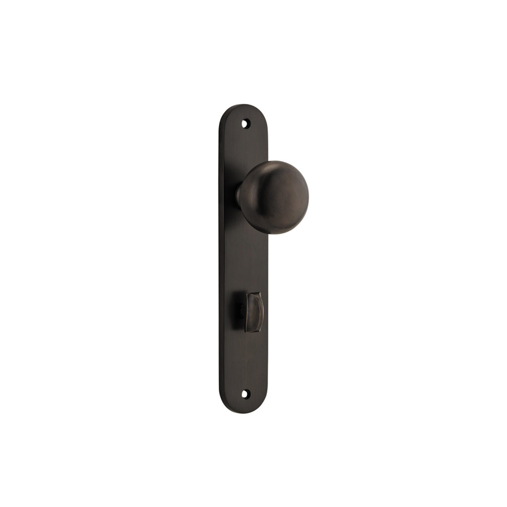 Cambridge Knob - Oval Backplate Signature Brass / Privacy / Lever Set Only