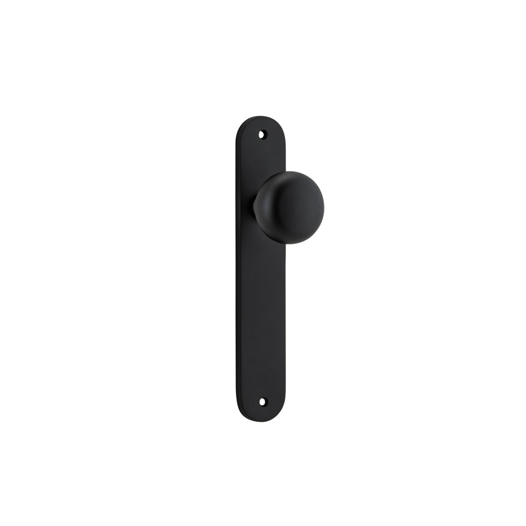 Cambridge Knob - Oval Backplate Matt Black / Passage / Lever Set Only