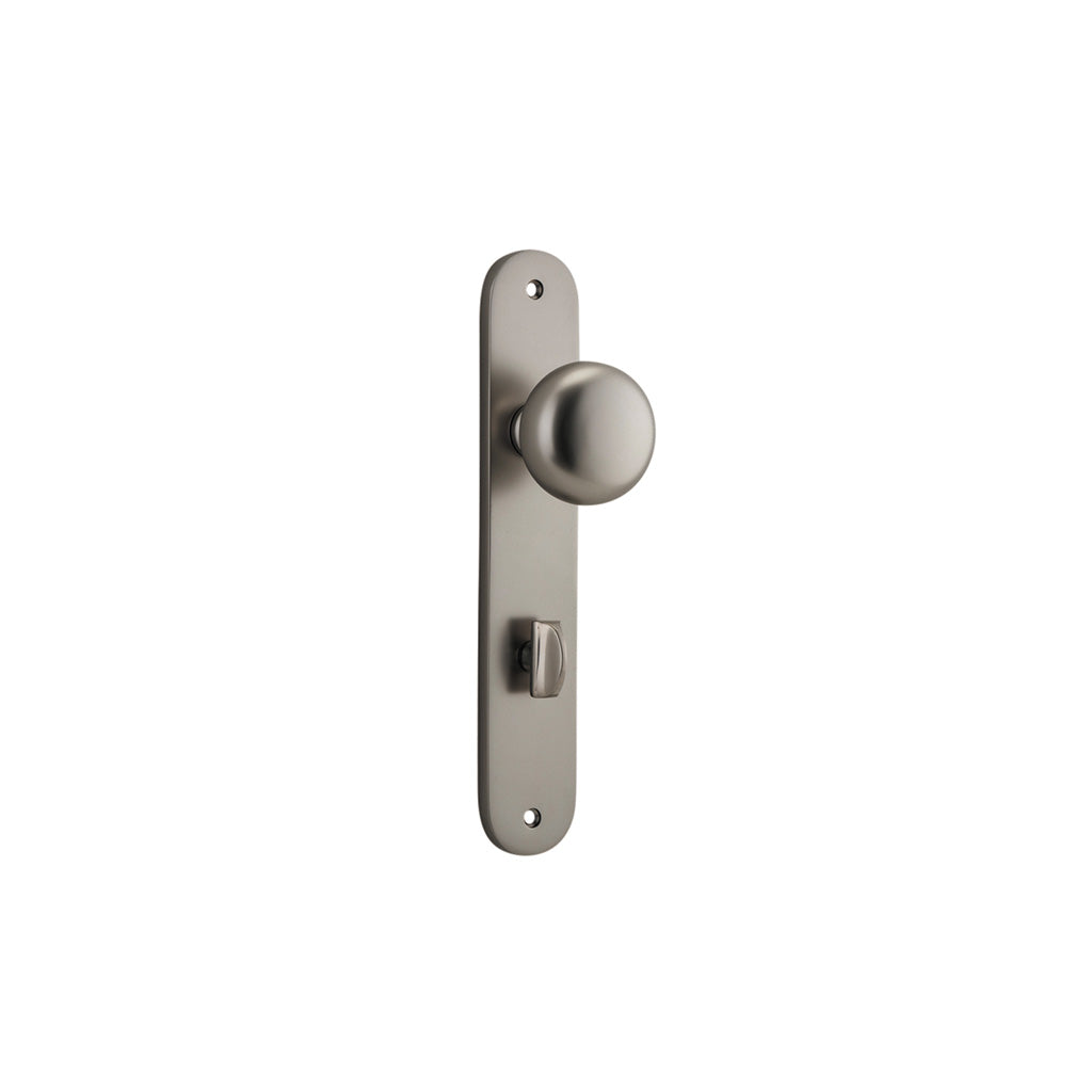 Cambridge Knob - Oval Backplate Satin Nickel / Privacy / Lever Set Only